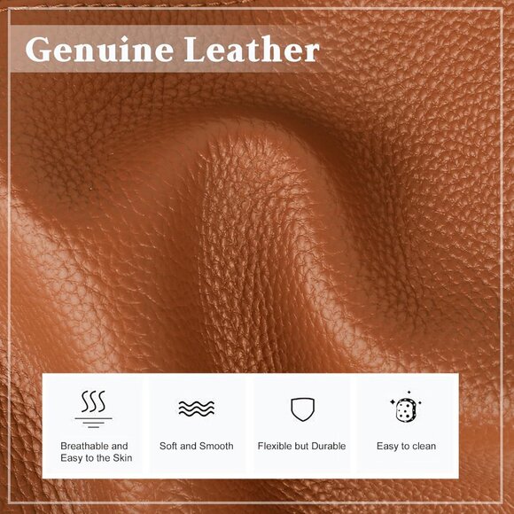 🆕Women Cognac Brown Genuine Leather Work Shoulder Laptop Compartment Handbag - Picture 10 of 10